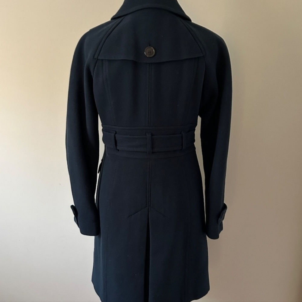 LOFT Dark Slate Blue Pea Coat with belted waist size 6 P - Picture 6 of 7